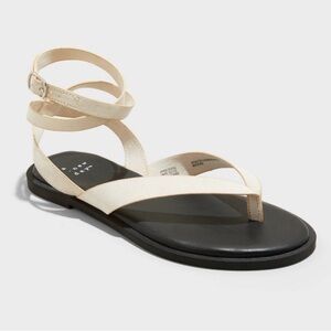 Women's Ankle Wrap Cream Sandals
